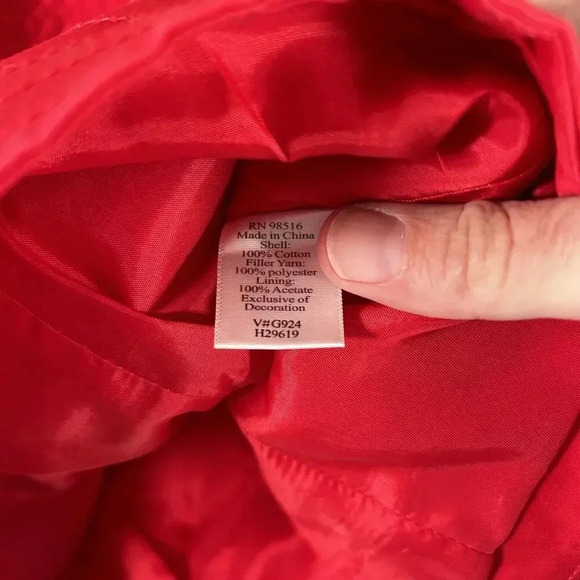 Coldwater Creek Jacket Women's PS Petite Red Button Up Round Neck 3/4 Sleeve - Picture 5 of 7